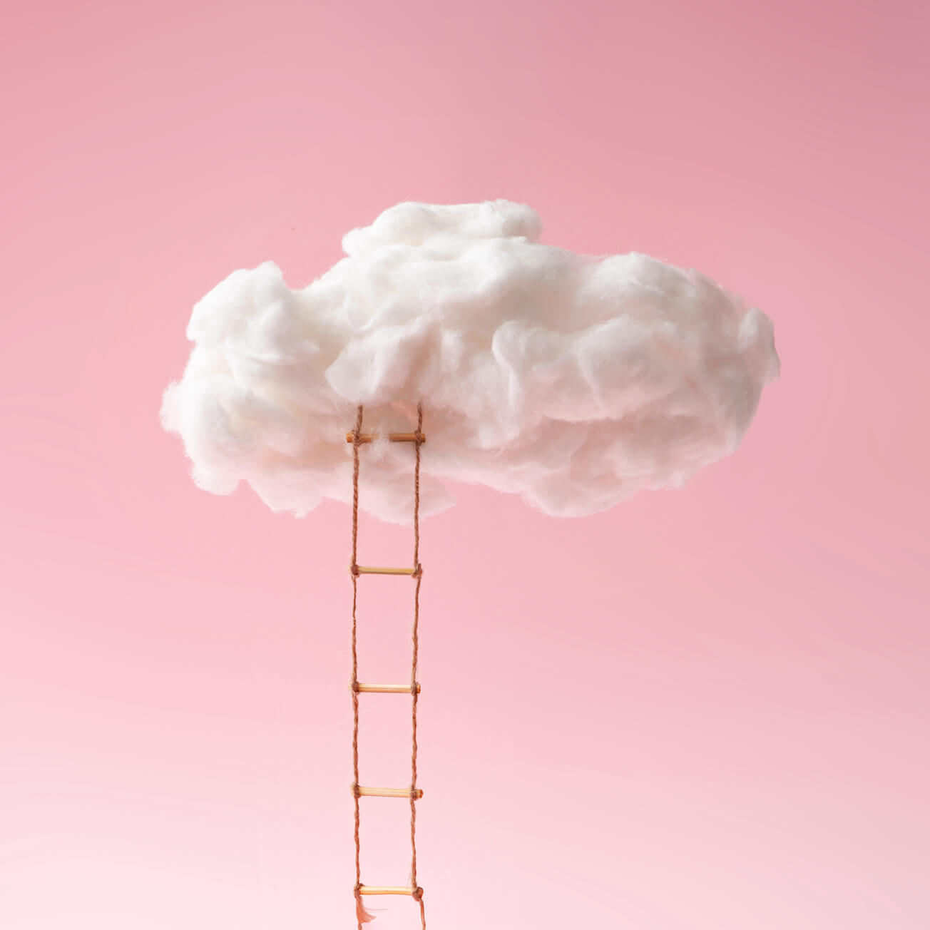 ladder climbing to a cloud