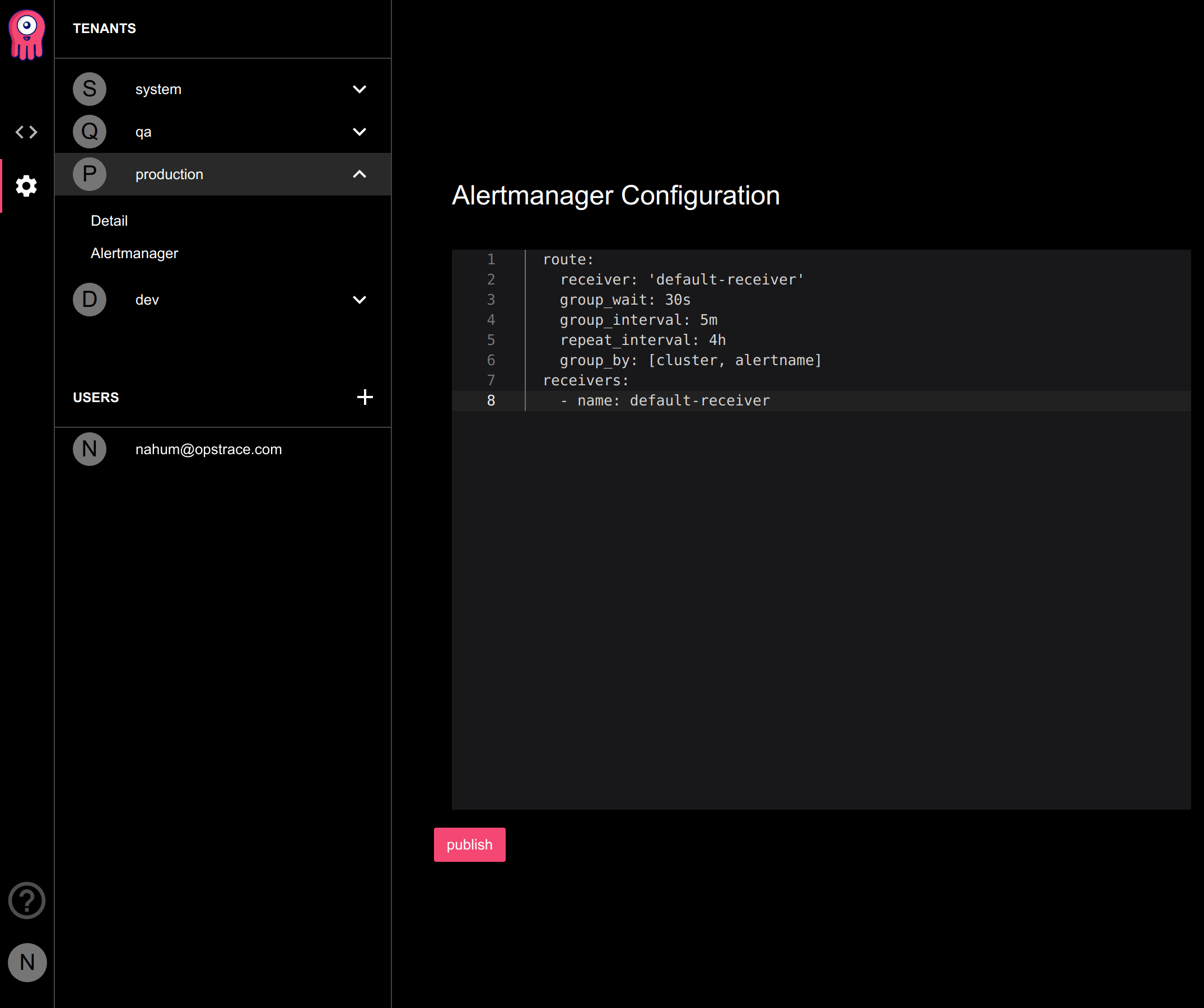 alertmanager configuration ui example